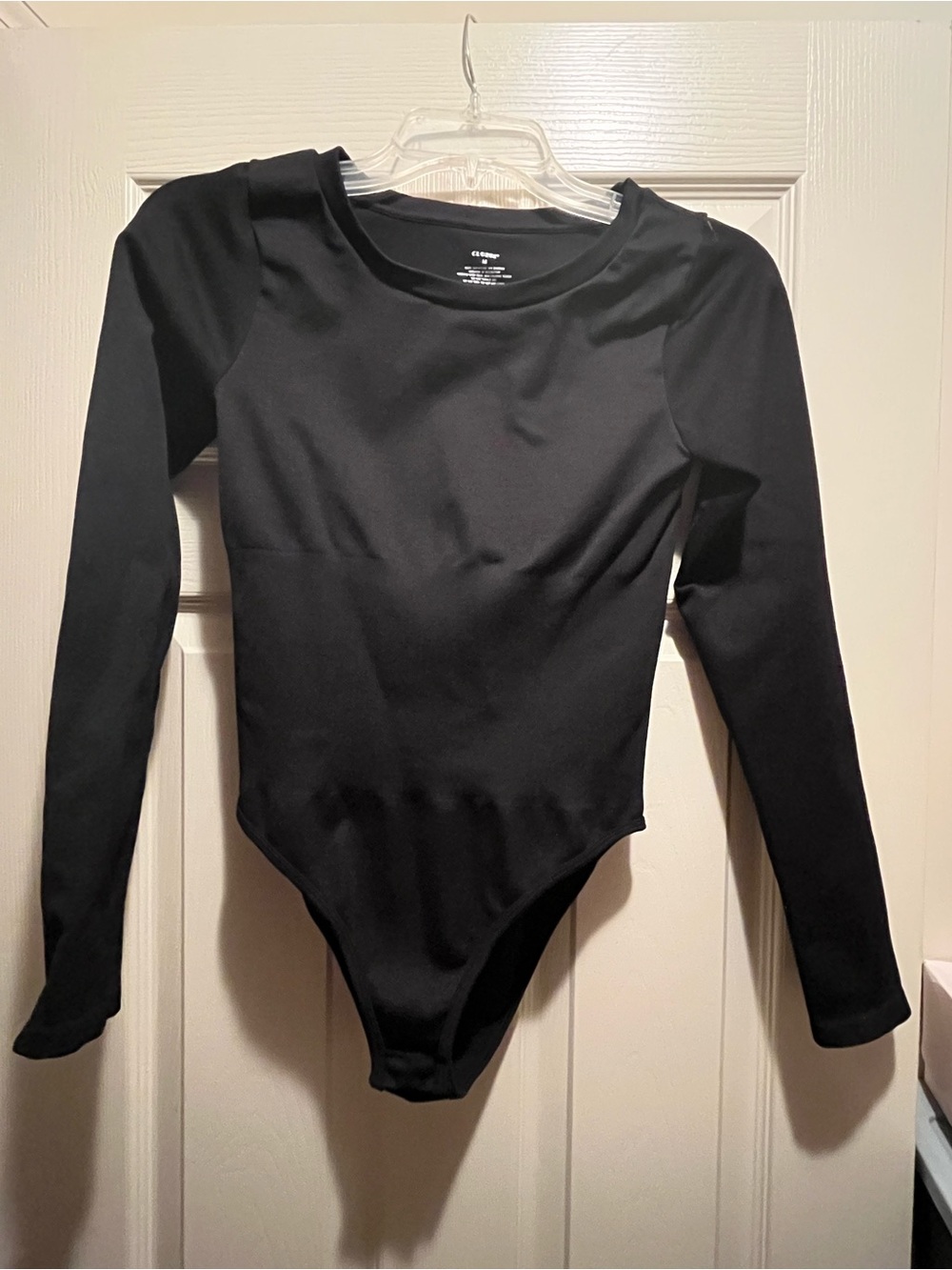 Long-Sleeve Black Women's Bodysuit - Classic Crew Neck